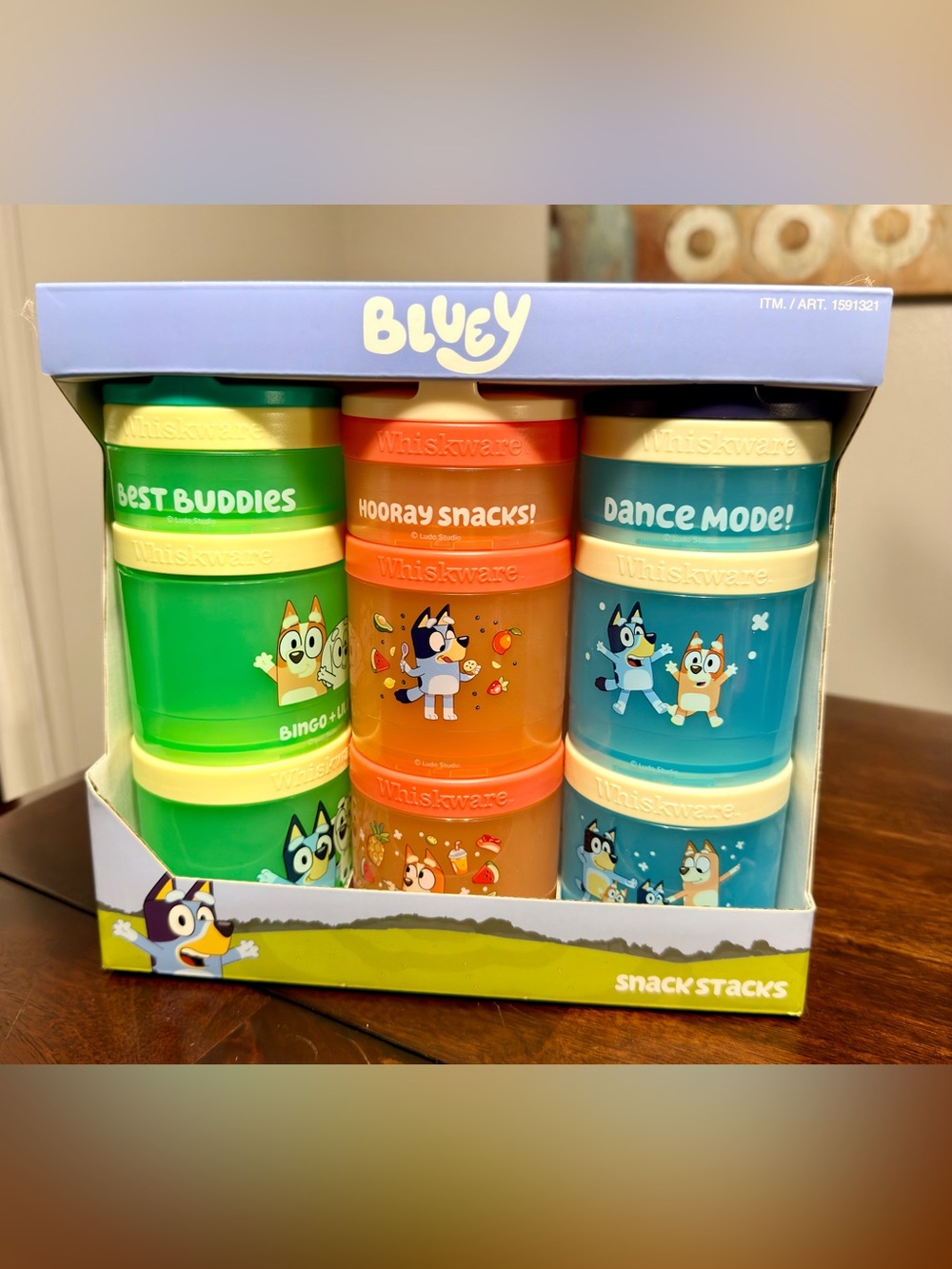 Bluey Snack Stacks Kids Snack Containers - Green, Orange, Blue